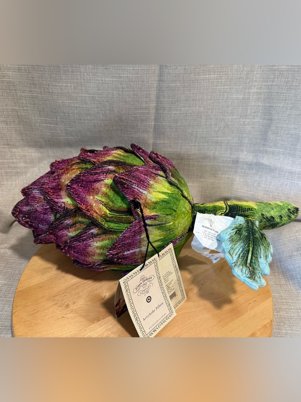 NWT 2025 Holiday John Derian Artichoke Sparkling Beaded Target Plush Pillow